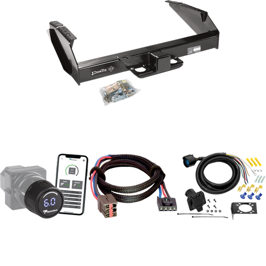 Se adapta al paquete de enganche de remolque Ford F-350 1994-1996 con control de freno inalámbrico Bluetooth Tekonsha Prodigy iD + adaptador BC Plug &amp; Play + cableado RV de 7 vías de Draw-Tite