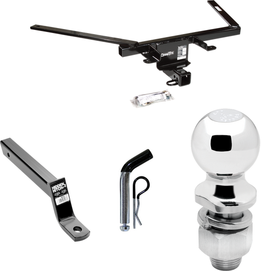 Fits 2010-2019 Ford Taurus Trailer Hitch Tow PKG w/ Extended 16" Long Ball Mount w/ 4" Drop + Pin/Clip + 2" Ball (For Sedan Models) By Draw-Tite