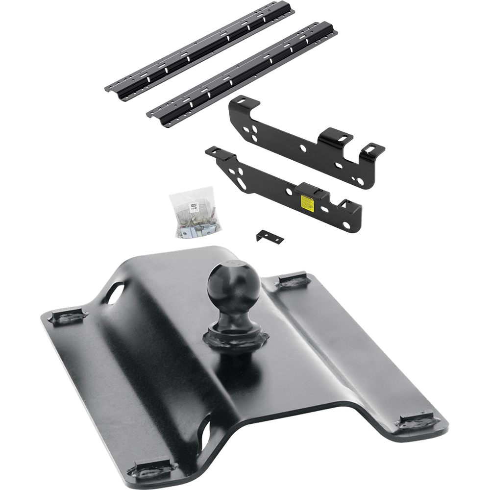 Fits 2011-2016 Ford F-250 Super Duty Custom Industry Standard Above Bed Rail Kit + 25K Pro Series Gooseneck Hitch (For 6-1/2' and 8 foot Bed, Except Cab & Chassis, w/o Factory Puck System Models) By Reese