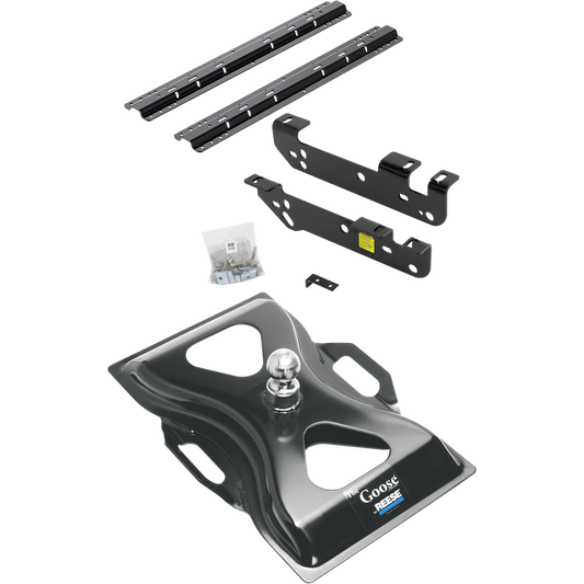 Fits 2011-2016 Ford F-350 Super Duty Custom Industry Standard Above Bed Rail Kit + 25K Reese Gooseneck Hitch (For 6-1/2' and 8 foot Bed, Except Cab & Chassis, w/o Factory Puck System Models) By Reese