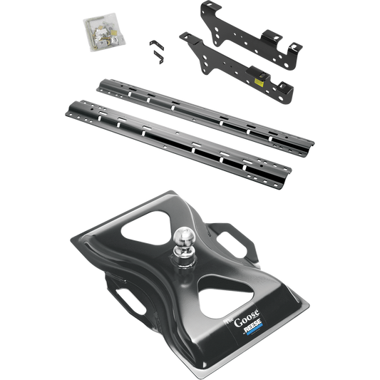 Fits 1999-2010 Ford F-350 Super Duty Custom Industry Standard Above Bed Rail Kit + 25K Reese Gooseneck Hitch (For 6-1/2' and 8 foot Bed, Except Cab & Chassis, w/o Factory Puck System Models) By Reese