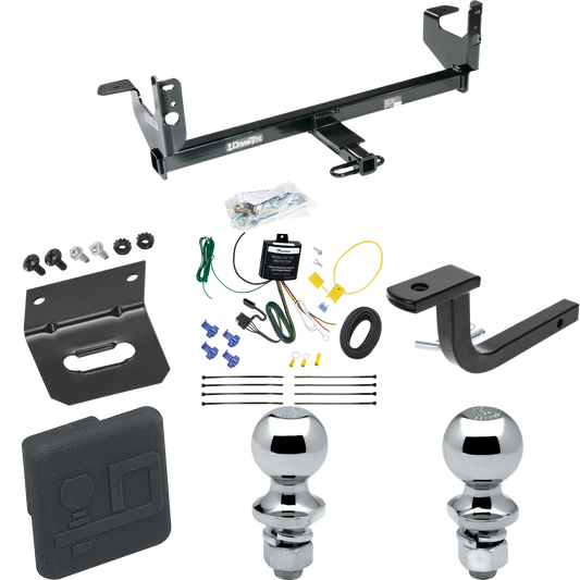 Fits 2008-2012 Chevrolet Malibu LTZ Trailer Hitch Tow PKG w/ 4-Flat Wiring Harness + Draw-Bar + 1-7/8" + 2" Ball + Wiring Bracket + Hitch Cover By Draw-Tite