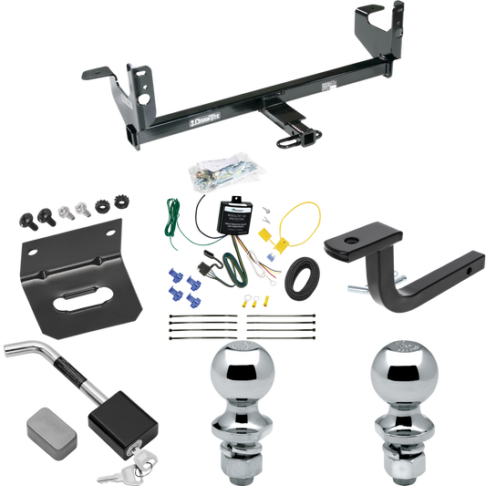 Fits 2008-2012 Chevrolet Malibu LTZ Trailer Hitch Tow PKG w/ 4-Flat Wiring Harness + Draw-Bar + 1-7/8" + 2" Ball + Wiring Bracket + Hitch Lock By Draw-Tite