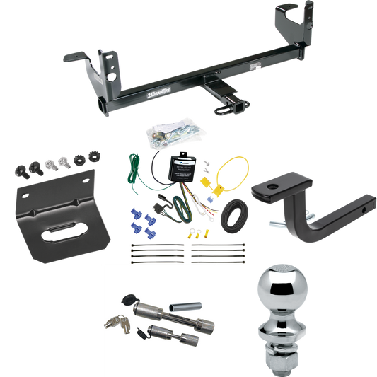 Fits 2008-2012 Chevrolet Malibu LTZ Trailer Hitch Tow PKG w/ 4-Flat Wiring Harness + Draw-Bar + 1-7/8" Ball + Wiring Bracket + Dual Hitch & Coupler Locks By Draw-Tite