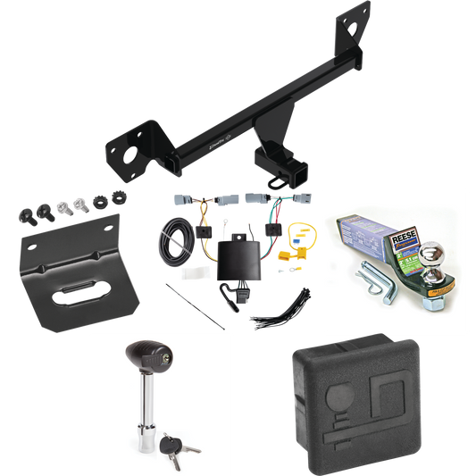 Fits 2021-2023 Chevrolet Trailblazer Trailer Hitch Tow PKG w/ 4-Flat Wiring + Starter Kit Ball Mount w/ 2" Drop & 1-7/8" Ball + Wiring Bracket + Hitch Lock + Hitch Cover (For w/LED Taillights Models) By Draw-Tite