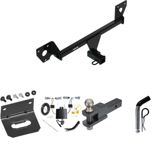 Fits 2021-2023 Chevrolet Trailblazer Trailer Hitch Tow PKG w/ 4-Flat Wiring Harness + Clevis Hitch Ball Mount w/ 2" Ball + Pin/Clip + Wiring Bracket (For w/LED Taillights Models) By Reese Towpower