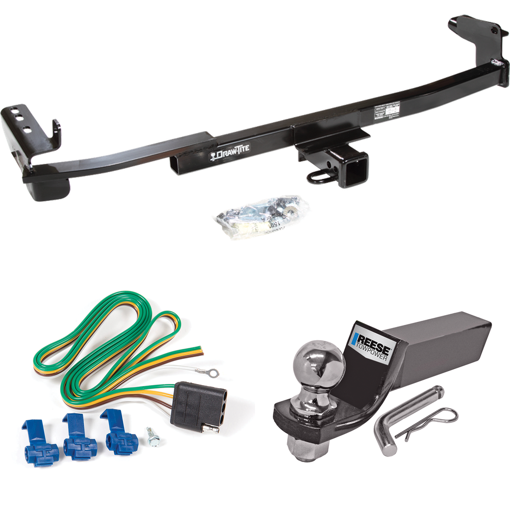 Fits 2008-2009 Mercury Sable Trailer Hitch Tow PKG w/ 4-Flat Wiring + Starter Kit Ball Mount w/ 2" Drop & 2" Ball (For Sedan Models) By Draw-Tite