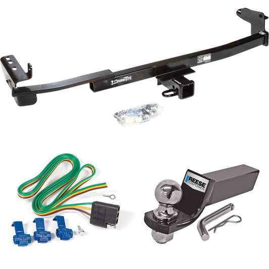 Fits 2008-2009 Mercury Sable Trailer Hitch Tow PKG w/ 4-Flat Wiring + Starter Kit Ball Mount w/ 2" Drop & 2" Ball (For Sedan Models) By Draw-Tite