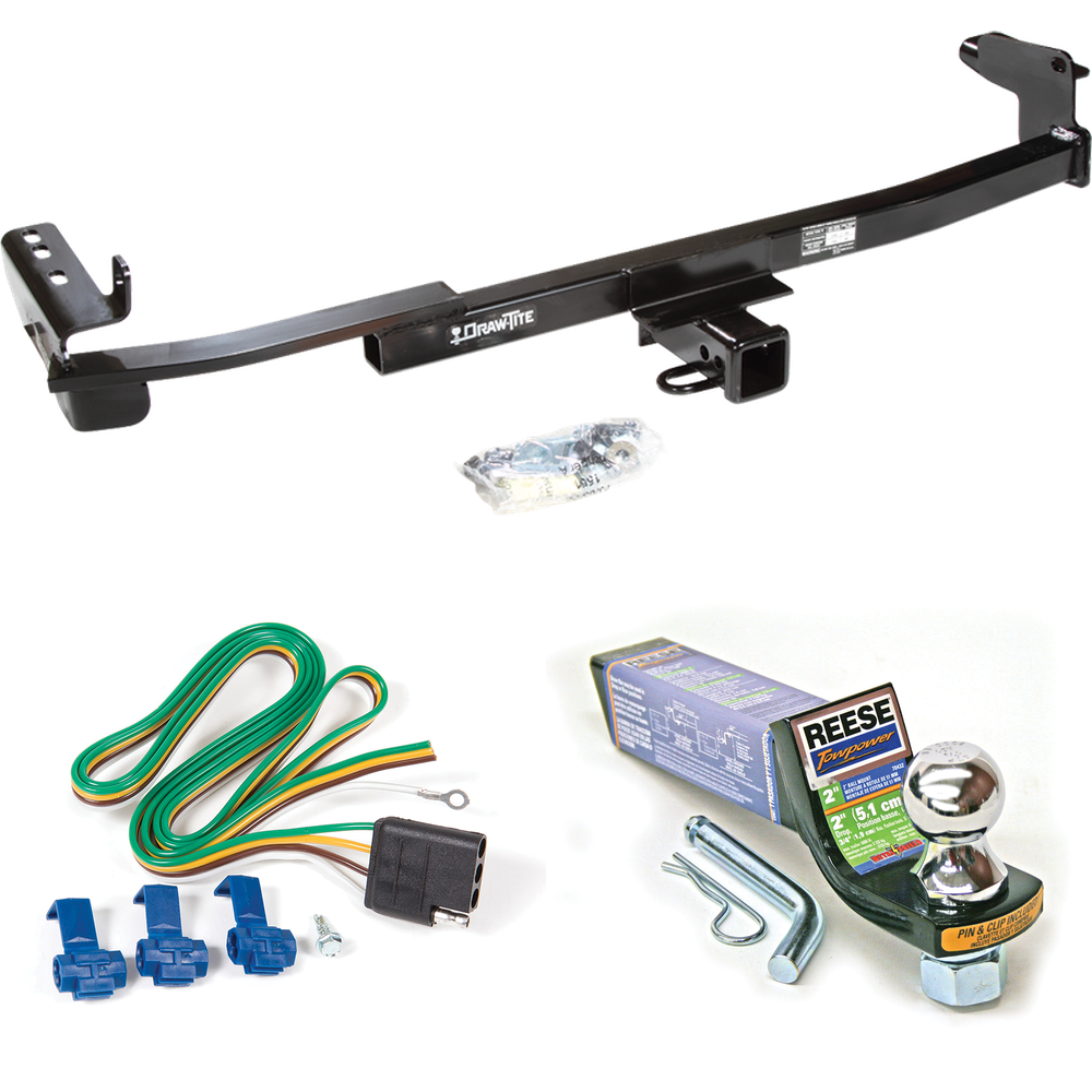 Fits 2008-2009 Mercury Sable Trailer Hitch Tow PKG w/ 4-Flat Wiring + Starter Kit Ball Mount w/ 2" Drop & 1-7/8" Ball (For Sedan Models) By Draw-Tite