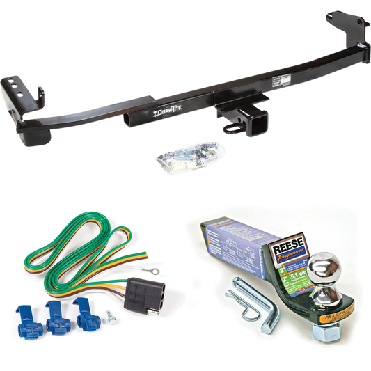 Fits 2008-2009 Mercury Sable Trailer Hitch Tow PKG w/ 4-Flat Wiring + Starter Kit Ball Mount w/ 2" Drop & 1-7/8" Ball (For Sedan Models) By Draw-Tite