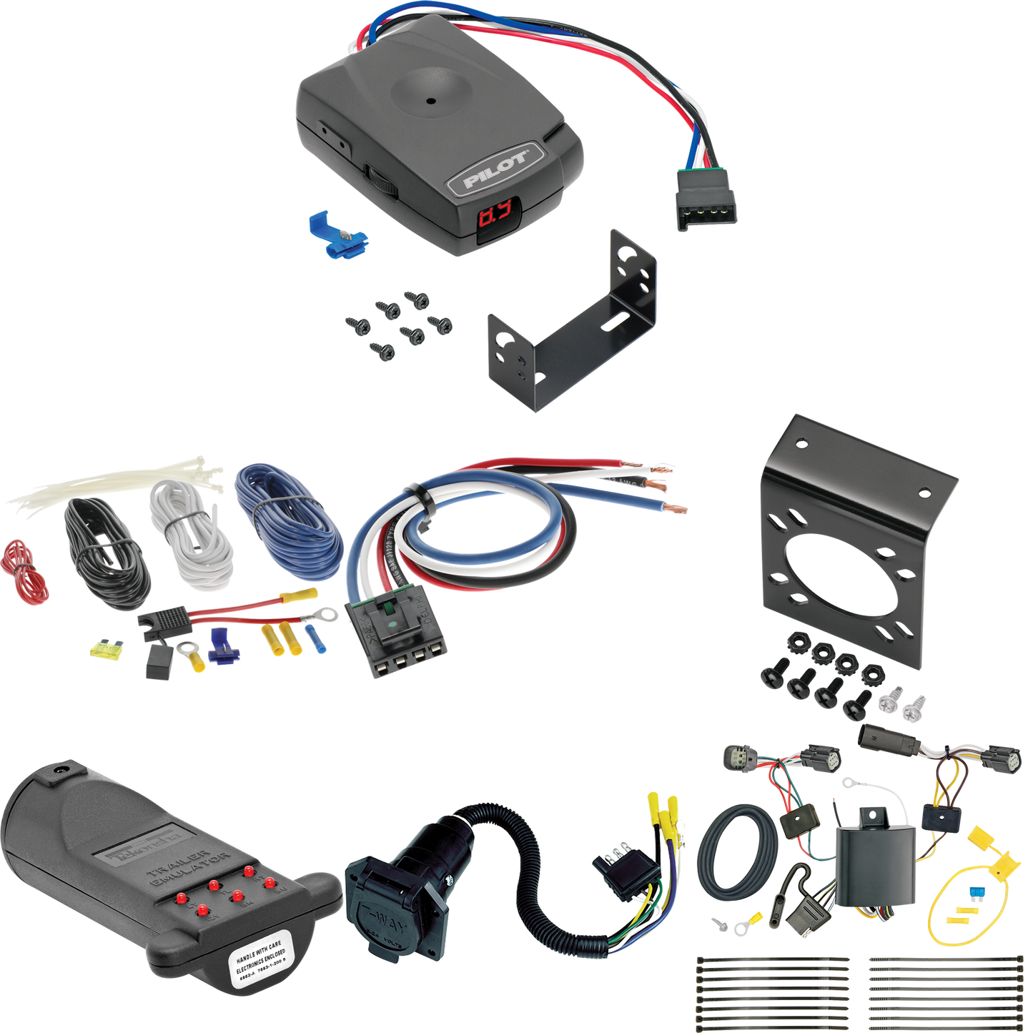 Se adapta al cableado de RV de 7 vías Chevrolet Trax 2017-2022 + control de freno piloto serie Pro + adaptador de cableado BC genérico + probador de 7 vías y emulador de remolque (excluye: modelos LS) de Tekonsha