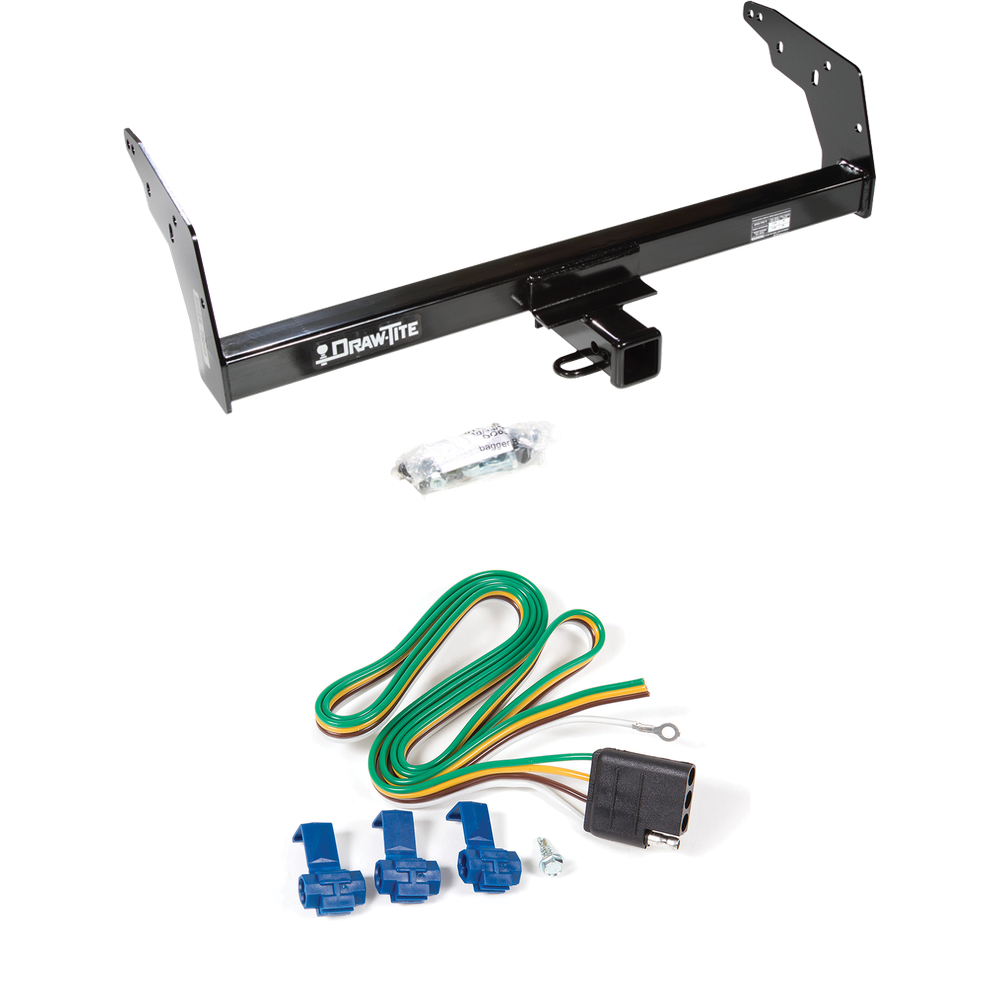 Fits 1996-1997 Chevrolet S10 Trailer Hitch Tow PKG w/ 4-Flat Wiring Harness (For w/Sportside Bed & Non-Towing Bumper Models) By Draw-Tite