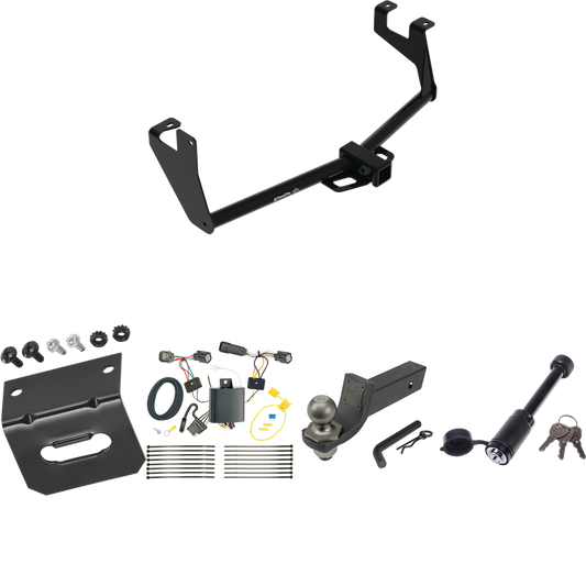 Fits 2017-2022 Chevrolet Trax Trailer Hitch Tow PKG w/ 4-Flat Wiring + Interlock Tactical Starter Kit w/ 2" Drop & 2" Ball + Tactical Dogbone Lock + Wiring Bracket (Excludes: LS Models) By Reese Towpower