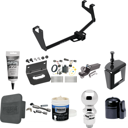 Fits 2017-2022 Chevrolet Trax Trailer Hitch Tow PKG w/ 4-Flat Wiring + Starter Kit Ball Mount w/ 2" Drop & 2" Ball + 2-5/16" Ball + Wiring Bracket + Dual Hitch & Coupler Locks + Hitch Cover + Wiring Tester + Ball Lube +Electric Grease + Ball Wrench +