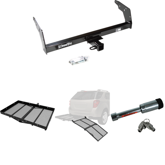 Fits 1998-2000 Isuzu Hombre Trailer Hitch Tow PKG w/ Cargo Carrier + Bi-Fold Ramp + Hitch Lock (For w/Step Bumper Models) By Draw-Tite