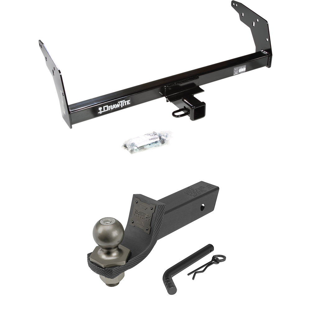 Fits 1996-1997 Chevrolet S10 Trailer Hitch Tow PKG + Interlock Tactical Starter Kit w/ 2" Drop & 2" Ball (For w/Sportside Bed & Non-Towing Bumper Models) By Draw-Tite