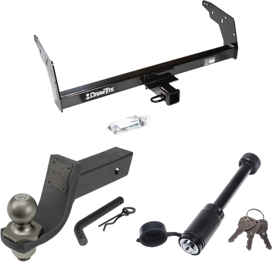 Fits 1996-1997 Chevrolet S10 Trailer Hitch Tow PKG + Interlock Tactical Starter Kit w/ 3-1/4" Drop & 2" Ball + Tactical Dogbone Lock (For w/Sportside Bed & Non-Towing Bumper Models) By Draw-Tite