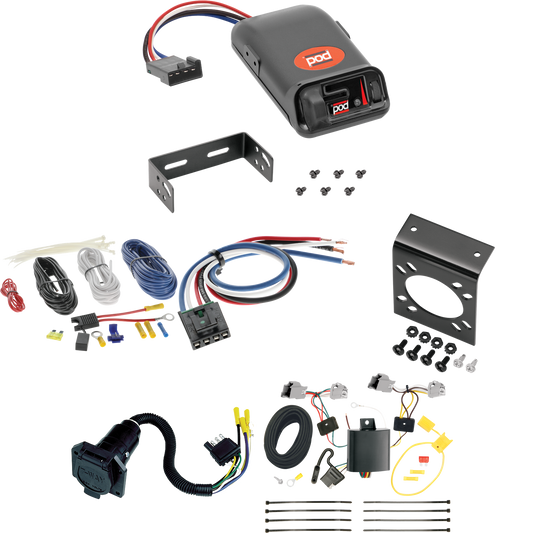 Fits 2010-2019 Ford Taurus 7-Way RV Wiring + Pro Series POD Brake Control + Generic BC Wiring Adapter (For Sedan Models) By Tekonsha