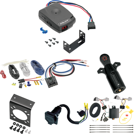 Fits 2010-2019 Ford Taurus 7-Way RV Wiring + Pro Series Pilot Brake Control + Generic BC Wiring Adapter + 7-Way Tester (For Sedan Models) By Tekonsha