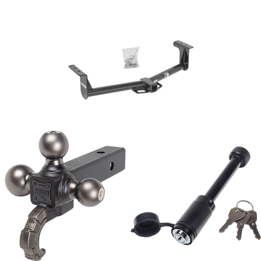 Fits 2013-2016 Ford Ranger Trailer Hitch Tow PKG + Triple Ball Tactical Ball Mount 1-7/8" & 2" & 2-5/16" Balls w/ Tow Hook + Tactical Dogbone Lock By Reese Towpower