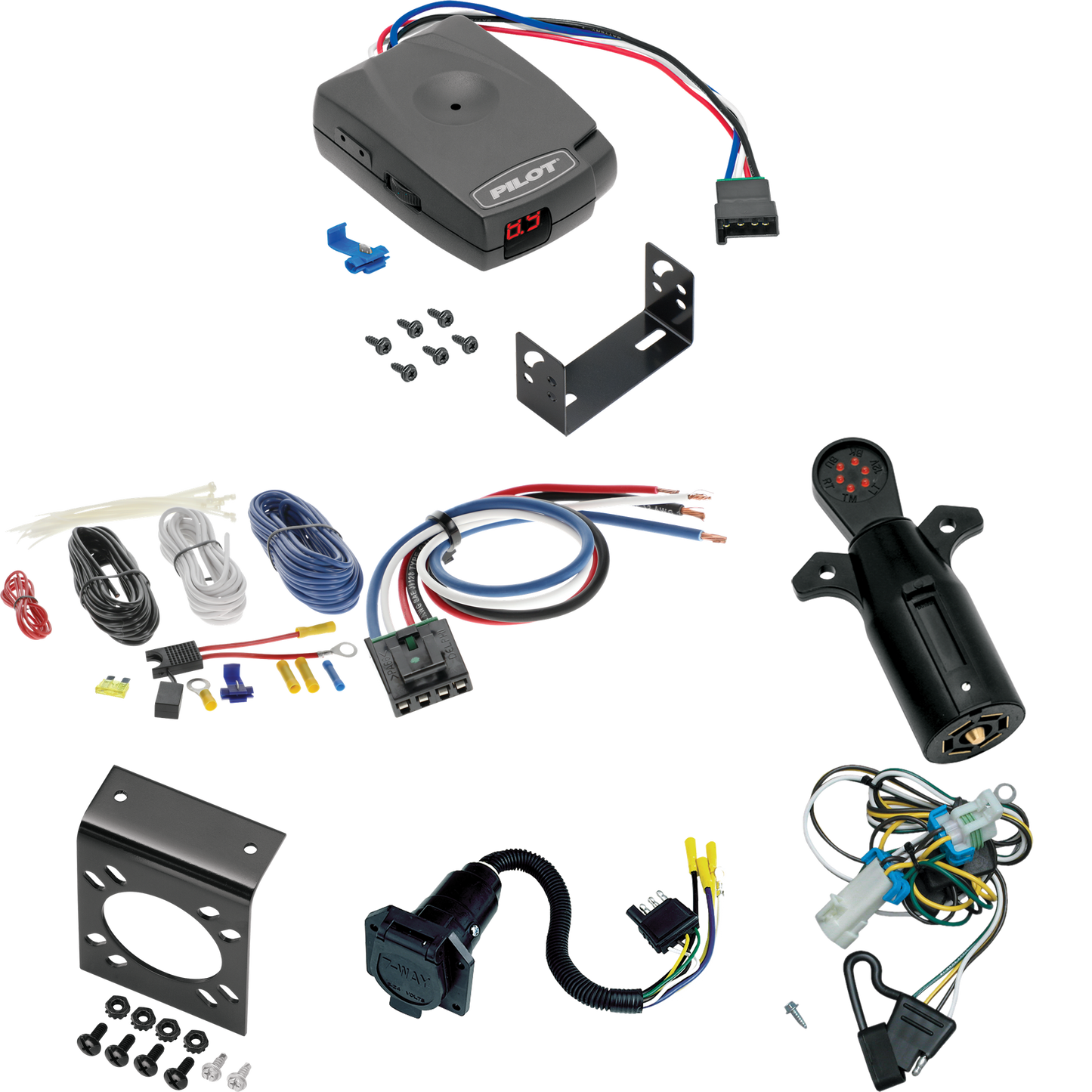 Se adapta a cableado RV de 7 vías Isuzu Hombre 1998-2000 + control de freno piloto serie Pro + adaptador de cableado BC genérico + probador de 7 vías de Tekonsha