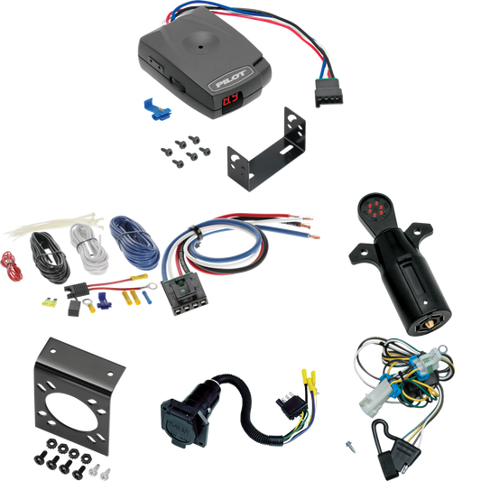 Se adapta a cableado RV de 7 vías Isuzu Hombre 1998-2000 + control de freno piloto serie Pro + adaptador de cableado BC genérico + probador de 7 vías de Tekonsha