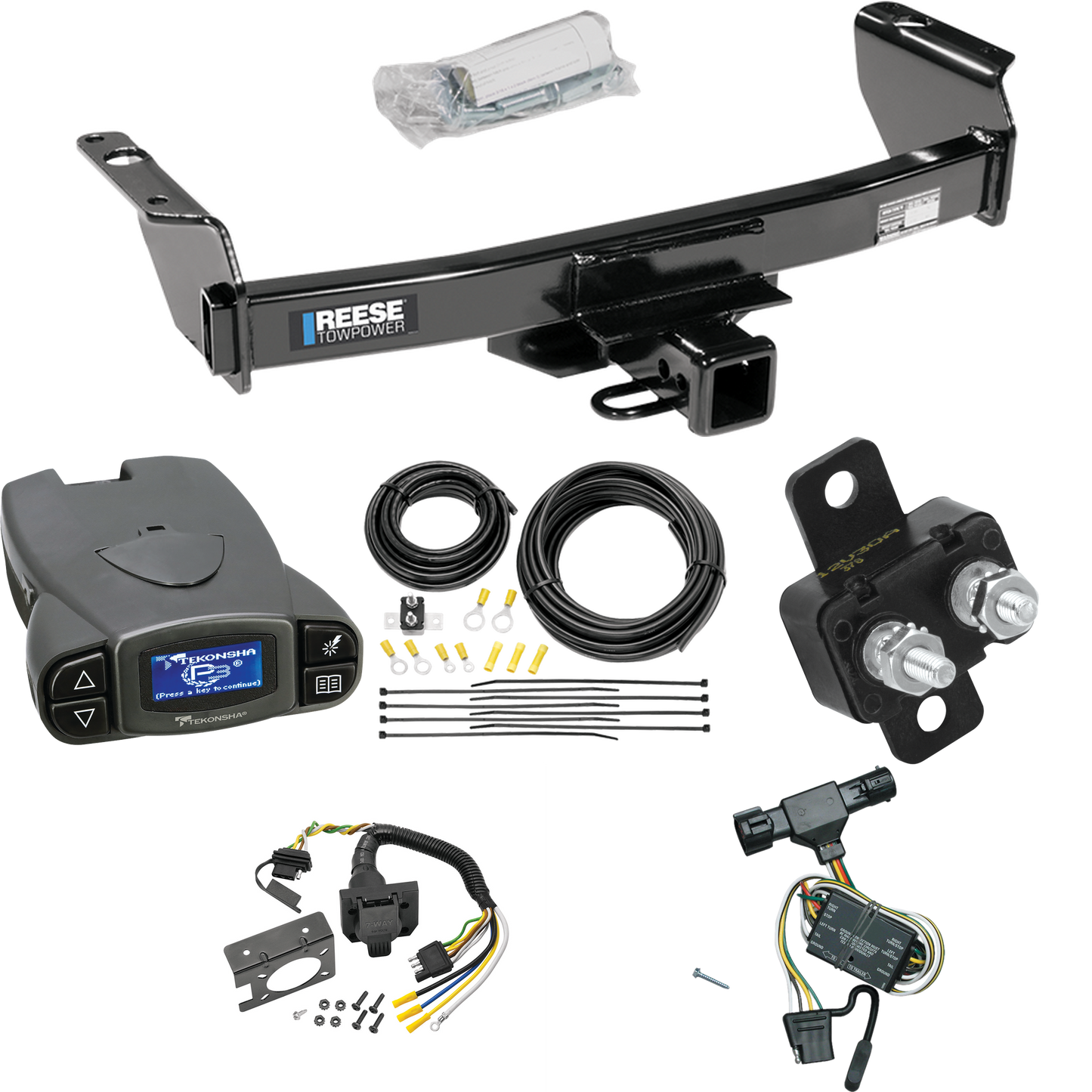 Fits 2002-2009 Mazda B2300 Trailer Hitch Tow PKG w/ Tekonsha Prodigy P3 Brake Control + 7-Way RV Wiring By Reese Towpower