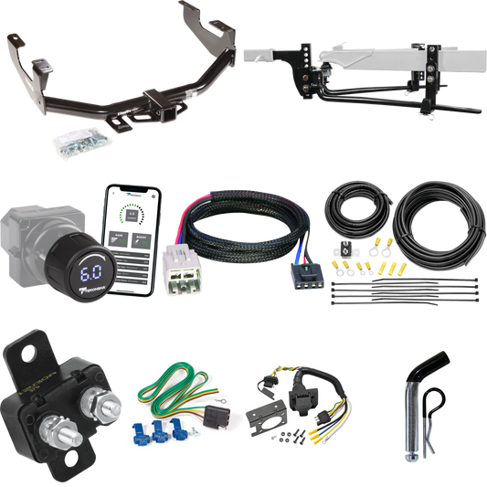 Fits 2005-2007 Ford F-250 Super Duty Trailer Hitch Tow PKG w/ 11.5K Round Bar Weight Distribution Hitch w/ 2-5/16" Ball + Pin/Clip + Tekonsha Prodigy iD Bluetooth Wireless Brake Control + Plug & Play BC Adapter + 7-Way RV Wiring (Excludes: Cab & Chas