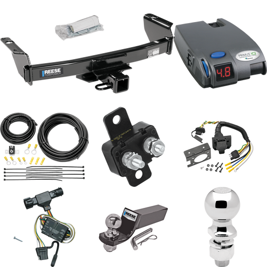 Fits 1994-2008 Mazda B3000 Trailer Hitch Tow PKG w/ Tekonsha Primus IQ Brake Control + 7-Way RV Wiring + 2" & 2-5/16" Ball & Drop Mount By Reese Towpower