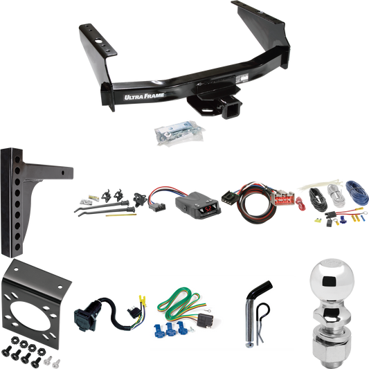 Fits 2002-2004 Ford F-350 Super Duty Trailer Hitch Tow PKG w/ 12K Trunnion Bar Weight Distribution Hitch + Pin/Clip + 2-5/16" Ball + Tekonsha Brakeman IV Brake Control + Plug & Play BC Adapter + 7-Way RV Wiring (Excludes: Cab & Chassis Models) By Dra