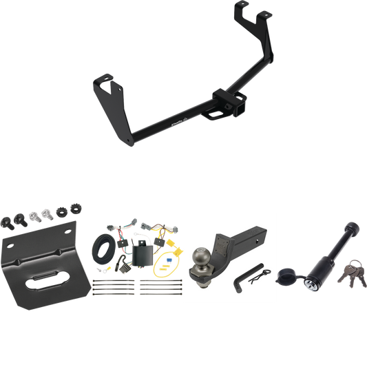 Fits 2017-2022 Chevrolet Trax Trailer Hitch Tow PKG w/ 4-Flat Wiring + Interlock Tactical Starter Kit w/ 2" Drop & 2" Ball + Tactical Dogbone Lock + Wiring Bracket (For LS Models) By Draw-Tite