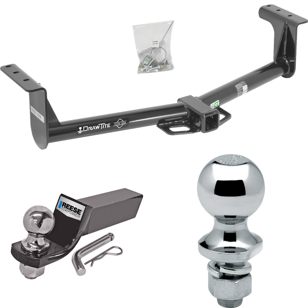 Fits 2013-2016 Ford Ranger Trailer Hitch Tow PKG w/ Starter Kit Ball Mount w/ 2" Drop & 2" Ball + 1-7/8" Ball By Draw-Tite