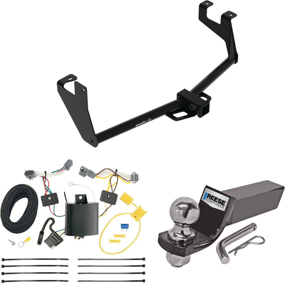 Fits 2017-2022 Chevrolet Trax Trailer Hitch Tow PKG w/ 4-Flat Wiring + Starter Kit Ball Mount w/ 2" Drop & 2" Ball (For LS Models) By Reese Towpower