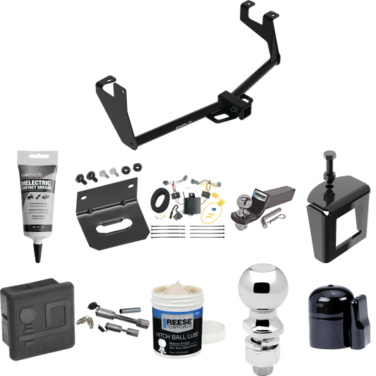 Fits 2017-2022 Chevrolet Trax Trailer Hitch Tow PKG w/ 4-Flat Wiring + Starter Kit Ball Mount w/ 2" Drop & 2" Ball + 2-5/16" Ball + Wiring Bracket + Dual Hitch & Coupler Locks + Hitch Cover + Wiring Tester + Ball Lube +Electric Grease + Ball Wrench +