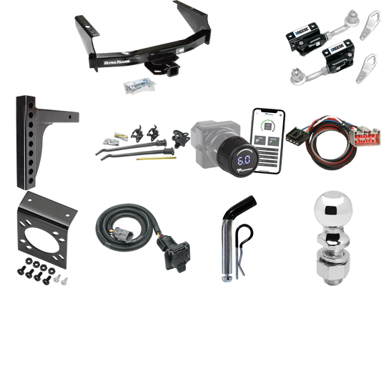 Fits 1999-2001 Ford F-350 Super Duty Trailer Hitch Tow PKG w/ 12K Trunnion Bar Weight Distribution Hitch + Pin/Clip + Dual Cam Sway Control + 2-5/16" Ball + Tekonsha Prodigy iD Bluetooth Wireless Brake Control + Plug & Play BC Adapter + 7-Way RV Wiri