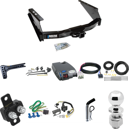 Fits 2005-2007 Ford F-350 Super Duty Trailer Hitch Tow PKG w/ 15K Trunnion Bar Weight Distribution Hitch + Pin/Clip + 2-5/16" Ball + Tekonsha Primus IQ Brake Control + Plug & Play BC Adapter + 7-Way RV Wiring (Excludes: Cab & Chassis Models) By Reese