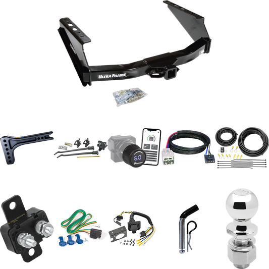 Fits 2005-2007 Ford F-250 Super Duty Trailer Hitch Tow PKG w/ 15K Trunnion Bar Weight Distribution Hitch + Pin/Clip + 2-5/16" Ball + Tekonsha Prodigy iD Bluetooth Wireless Brake Control + Plug & Play BC Adapter + 7-Way RV Wiring (Excludes: Cab & Chas