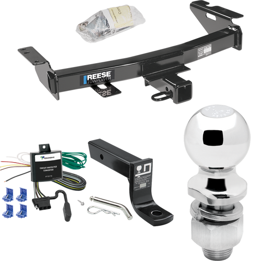 Fits 1997-2004 Oldsmobile Silhouette Trailer Hitch Tow PKG w/ 4-Flat Wiring + Ball Mount w/ 4" Drop + 2" Ball By Reese Towpower