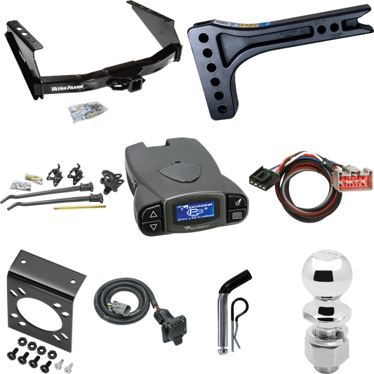 Fits 1999-2001 Ford F-350 Super Duty Trailer Hitch Tow PKG w/ 15K Trunnion Bar Weight Distribution Hitch + Pin/Clip + 2-5/16" Ball + Tekonsha Prodigy P3 Brake Control + Plug & Play BC Adapter + 7-Way RV Wiring (Excludes: Cab & Chassis Models) By Draw