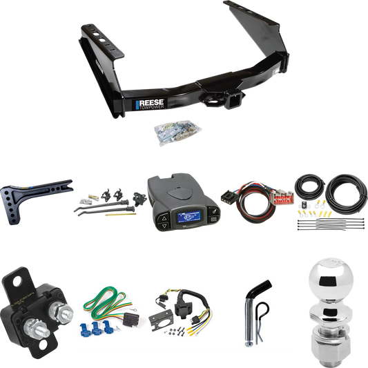 Fits 2002-2004 Ford F-250 Super Duty Trailer Hitch Tow PKG w/ 15K Trunnion Bar Weight Distribution Hitch + Pin/Clip + 2-5/16" Ball + Tekonsha Prodigy P3 Brake Control + Plug & Play BC Adapter + 7-Way RV Wiring (Excludes: Cab & Chassis Models) By Rees