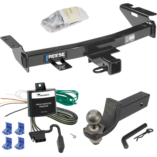 Fits 1999-2005 Pontiac Montana Trailer Hitch Tow PKG w/ 4-Flat Wiring + Interlock Tactical Starter Kit w/ 2" Drop & 2" Ball By Reese Towpower