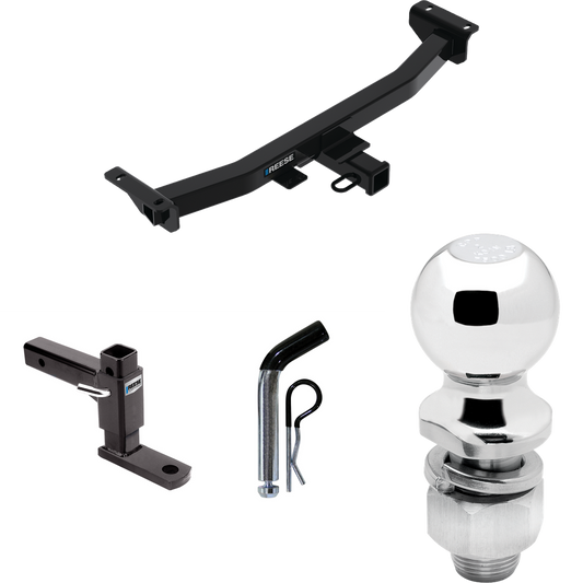 Fits 2019-2023 Ford Ranger Trailer Hitch Tow PKG w/ Adjustable Drop Rise Ball Mount + Pin/Clip + 2" Ball By Reese Towpower