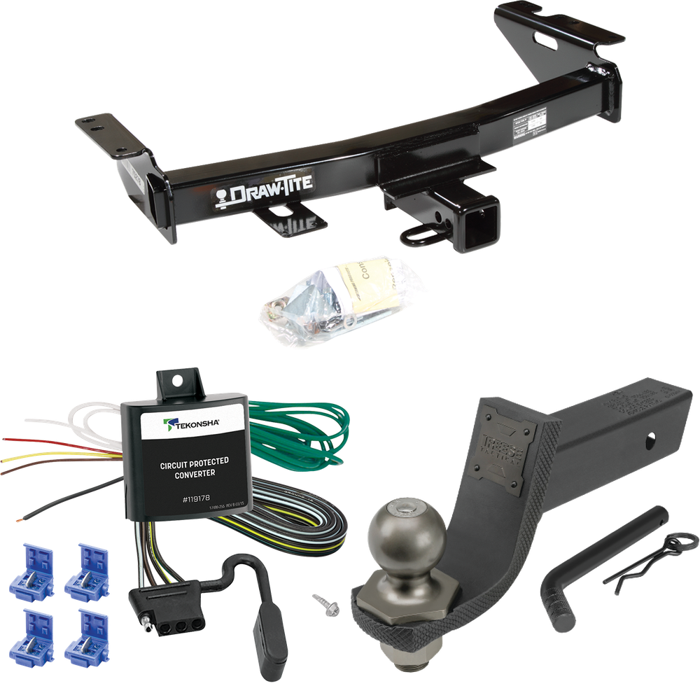 Fits 1997-2005 Chevrolet Venture Trailer Hitch Tow PKG w/ 4-Flat Wiring + Interlock Tactical Starter Kit w/ 3-1/4" Drop & 2" Ball By Draw-Tite