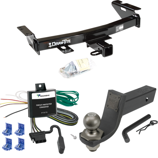 Se adapta al paquete de enganche de remolque Chevrolet Venture 1997-2005 con cableado plano de 4 + kit de inicio táctico de enclavamiento con caída de 3-1/4" y bola de 2" de Draw-Tite