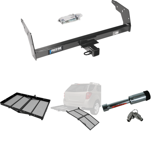 Fits 1998-2000 Isuzu Hombre Trailer Hitch Tow PKG w/ Cargo Carrier + Bi-Fold Ramp + Hitch Lock (For w/Step Bumper Models) By Reese Towpower