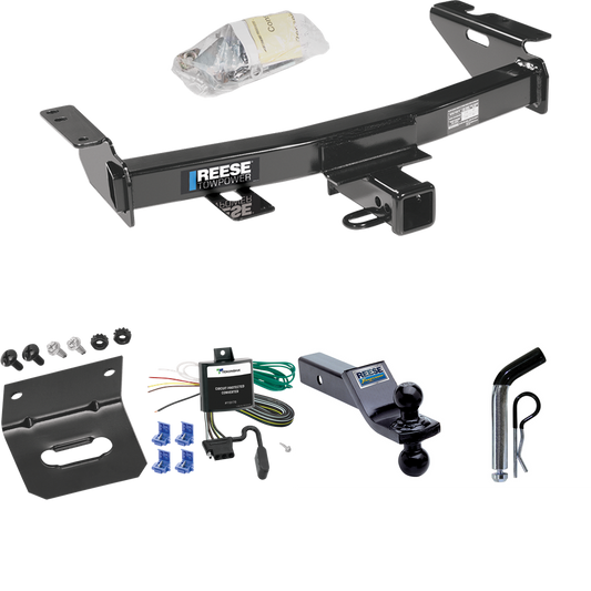 Fits 1997-1998 Pontiac Trans Sport Trailer Hitch Tow PKG w/ 4-Flat Wiring Harness + Dual Ball Ball Mount 1-7/8" & 2" Trailer Balls + Pin/Clip + Wiring Bracket By Reese Towpower