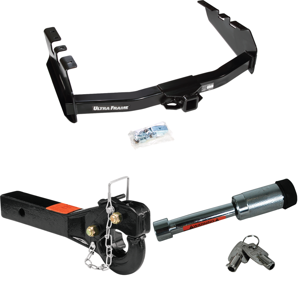 Fits 2001-2003 GMC Sierra 1500 HD Trailer Hitch Tow PKG w/ 10K Pintle Hook + Hitch Lock By Draw-Tite