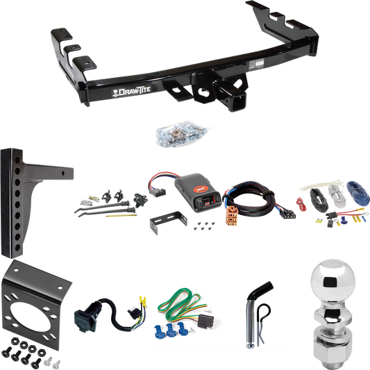 Fits 2003-2007 GMC Sierra 1500 Trailer Hitch Tow PKG w/ 12K Trunnion Bar Weight Distribution Hitch + Pin/Clip + 2-5/16" Ball + Pro Series POD Brake Control + Plug & Play BC Adapter + 7-Way RV Wiring (For (Classic) Models) By Draw-Tite