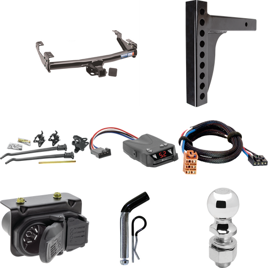 Fits 2007-2007 Chevrolet Silverado 1500 HD Trailer Hitch Tow PKG w/ 12K Trunnion Bar Weight Distribution Hitch + Pin/Clip + 2-5/16" Ball + Tekonsha Brakeman IV Brake Control + Plug & Play BC Adapter + 7-Way RV Wiring (For (Classic) Models) By Reese T