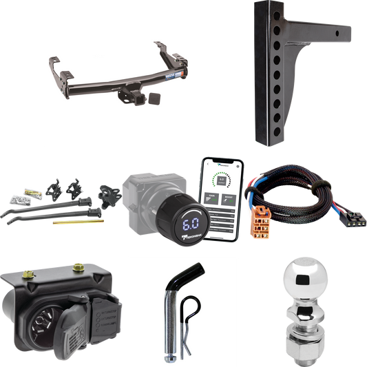 Fits 2007-2007 GMC Sierra 1500 HD Trailer Hitch Tow PKG w/ 12K Trunnion Bar Weight Distribution Hitch + Pin/Clip + 2-5/16" Ball + Tekonsha Prodigy iD Bluetooth Wireless Brake Control + Plug & Play BC Adapter + 7-Way RV Wiring (For (Classic), 6.6 ft.